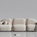 Modern Beige Modular Sofa Set With Decorative Pillows And Soft Throw Blanket Design