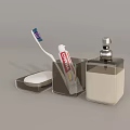 Modern Daily Washing Supplies Including Toothbrush Toothpaste Soap Dish And Dispenser