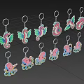 Colorful Seahorse And Octopus Themed Keychain Decorative Hanging Accessories For Bag Or Keys