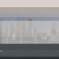Modern Glass Partition Design For Office Interior With Urban Skyline View