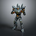 Humanoid Mech Robot Character With Armored Design And Mechanical Features Pose