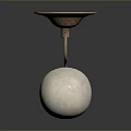 Vintage Brass Wall Lamp With White Spherical Lampshade And Decorative Base