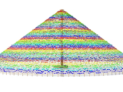Colorful Pyramid Structure With Detailed Layered Vibrant Colors And Geometric Design 3d model