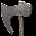 Rustic Vintage Axe With Metal Blade And Handmade Wooden Handle