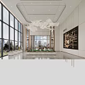 Luxury Bright Spacious Modern Sales Office Lobby With Exquisite Decoration And Real Estate