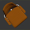 Modern Orange Leather Office Chair With Striped Design Armrests And White Wheels