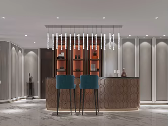 Modern Villa Water Bar Area 3d model