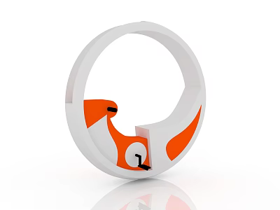 White And Orange Circular Yoga Wheel Sports Fitness Equipment For Exercise Workout 3d model