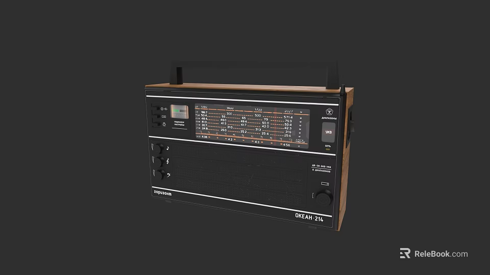 Vintage Wooden Radio With FM Tuner Knob Controls And Classic Design 3d model 