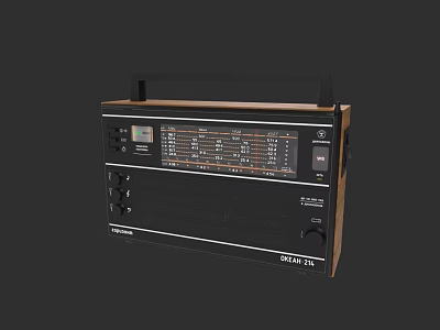 Vintage Wooden Radio With FM Tuner Knob Controls And Classic Design 3d model