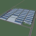 Large Scale Industrial Factory Complex With Multiple Buildings And Road Network Layout 3d model