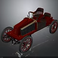 Red Vintage Open Top Classic Car With Leather Seats And Spoked Wheels