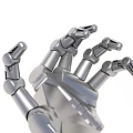Metallic Robotic Hand With Detailed Articulated Joints And Mechanical Structure 3d model