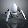 Advanced Space Exploration Robotic Probe With White Egg Shaped Body And Mechanical Legs 3d model