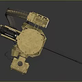 Yellow Military Weapon System with Mechanical Barrel and Sensor Components for Armored Combat Applications 3d model