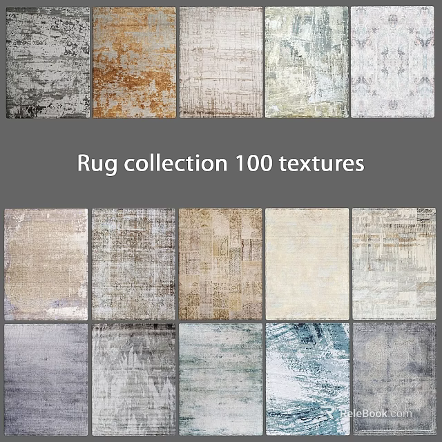 Square Rugs Collection Showcasing 100 Unique Textures and Various Styles 3d model 