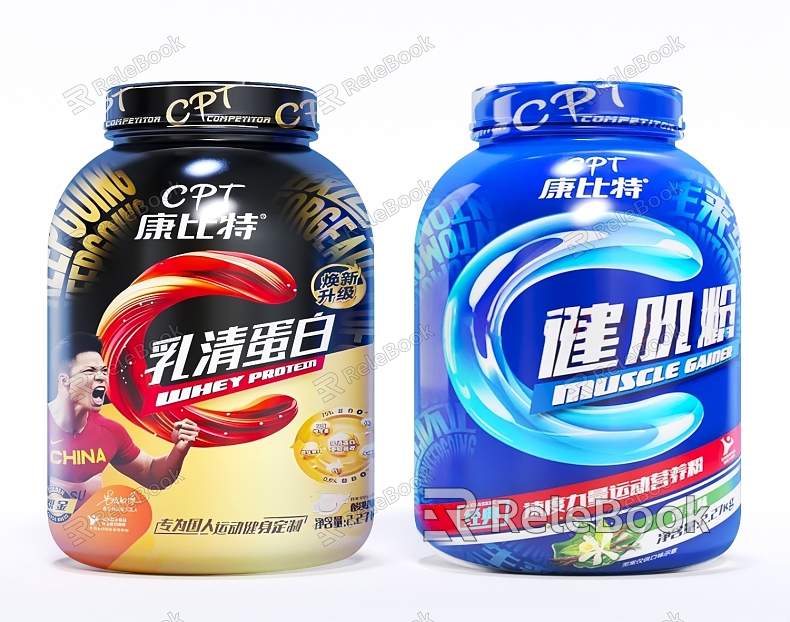 Muscle-enhancing powder gym fitness products protein powder creatine supplements packaging model