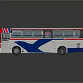 Modern City Bus With Red White Blue Exterior And Large Windows On Reflective Surface
