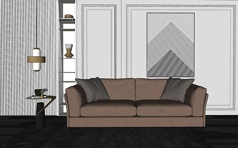 Modern double sofa 3d model