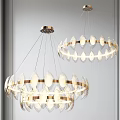 Luxury Modern Gold Chandelier With Circular Crystal Design For Interior Decor