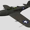 Olive Green Military Fighter Aircraft With Star Insignia On Wings And Propeller