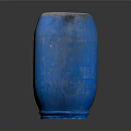 Blue Ceramic Decorative Vase With Cylindrical Shape And Glossy Surface For Home Living Room