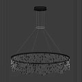 Modern Hanging Crystal Chandelier with Sparkling Crystal Beads and Gold Metal Frame