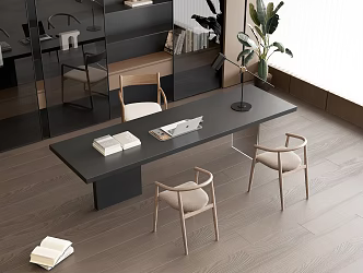 Modern desk chair desk chair combination 3d model