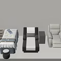 Modern Comfortable Massage Bed Design With Side Table And Stool In Spa Room 3d model