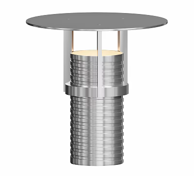 Sleek Silver Metal Table Lamp Featuring Cylindrical Structure And LED Light Source 3d model