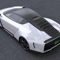 White Modern Sports Car With Sleek Exterior Design