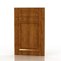 Brown Wooden Double Doors With Simple Panel Design For Kitchen Cabinet Interior