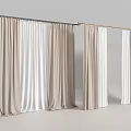 Elegant Modern Beige And White Curtains With Floor Length Panels And Soft Fabric