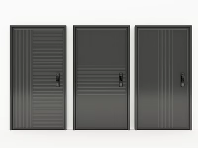 Modern Black Security Door Designs With Sleek Panels And Durable Build 3d model