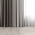 Modern Curtain Fabric brown Curtain Window Screen 3d model