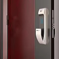 Dark Brown Security Doors With Metal Handles And Lock Systems In Open Closed Positions