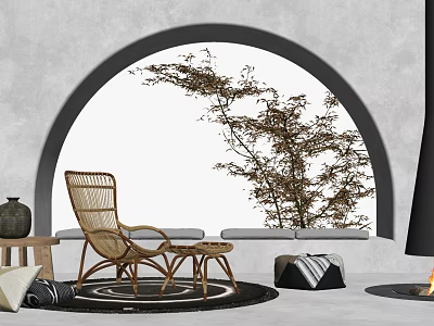 Modern Leisure Chair Homestay Soft 3d model