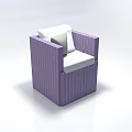 Modern Purple Woven Single Sofa with White Cushions Stylish Design