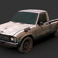 Old Worn Out Pickup Truck With Peeling Paint Rust And Single Cab