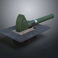 Green Industrial Cutting Equipment With Rotating Blade And Square Mounted Base
