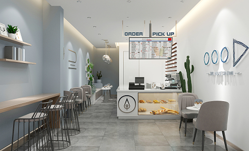 Modern Milk Tea Shop 3d model