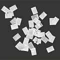 Small White Sticky Notes Scattered On Black Background For Daily Use 3d model