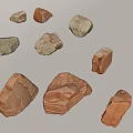 Various Natural Stones And Wooden Pieces For Decorative And Craft Projects