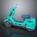 Light Blue Electric Scooter With Modern Design Dark Blue Seat And Sleek Body
