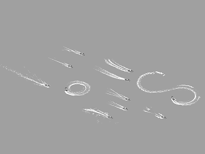 Abstract White Curved Lines And Shapes On Gray Background Art Design 3d model