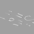 Abstract White Curved Lines And Shapes On Gray Background Art Design