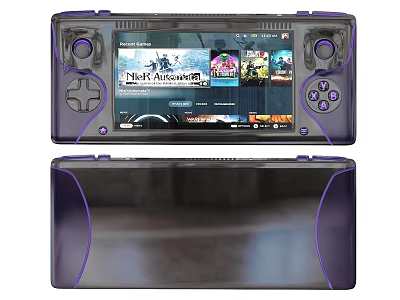 Purple Handheld Game Console With Game Display Screen And Controller Buttons Design 3d model