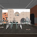 Modern Classroom Children's Training Classroom Children's Child-care Classroom Modeling Bookcase 3d model