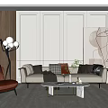 Modern sofa coffee table combination 3d model