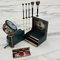 Elegant Perfume Cosmetics Collection With Makeup Brushes Mirror Box And Eyeshadow Palette